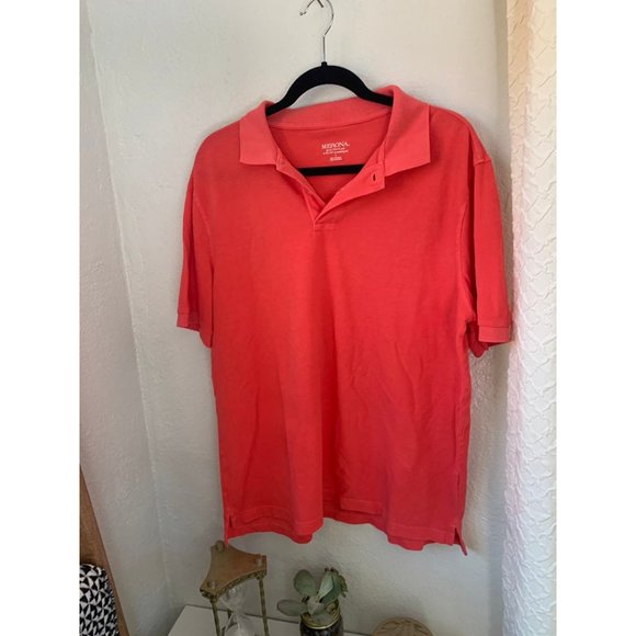 5/$20 💥 Mens L merona coral dark peach polo - Picture 2 of 4